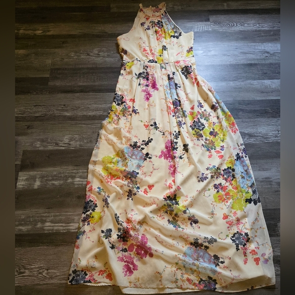 TED BAKER London Cream Attavia Summer Bloom Print Maxi, Size 3 - Picture 2 of 16